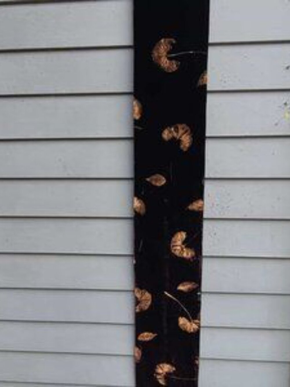 Cynthis Norton Velvet Burnout Scarf with Copper colored Leaves